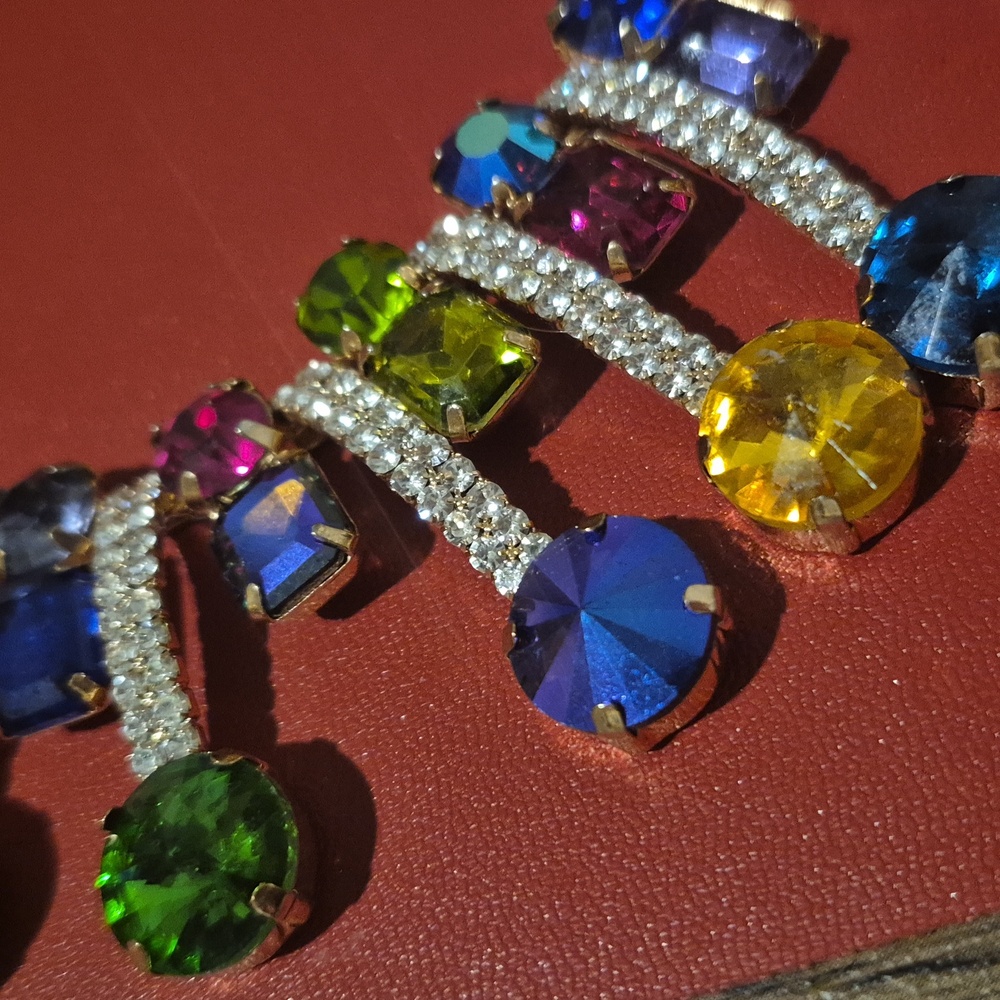 Natasha GLAMOUR Necklace Rare Find Blingy Shimmery Colorful - Picture 11 of 13